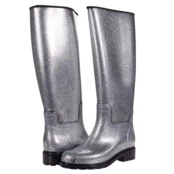 Melissa Shoes - MELISSA Thermal Seasonal Rainboots Women's Boots Silver Lugged New Size 6